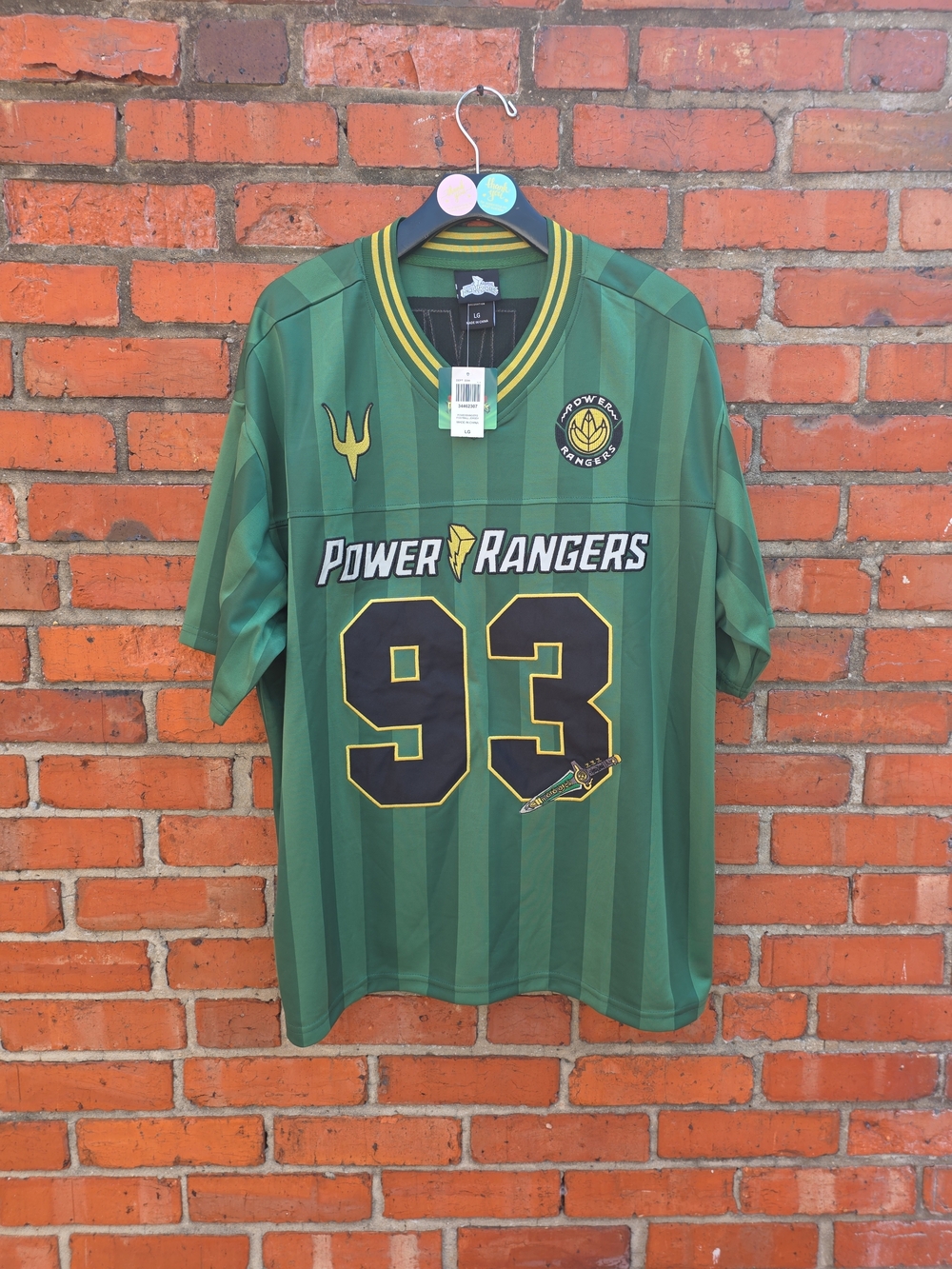Power Rangers Green Ranger Football Jersey Large NWT (P)